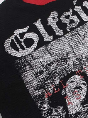Waffle long sleeve graphic tee – print close-up | XoKool
