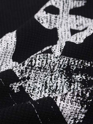 Waffle long sleeve graphic tee – print close-up | XoKool