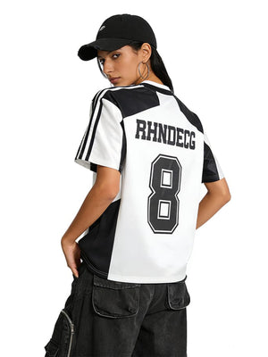 Camiseta de fútbol retro – en modelo (mujer), espalda | XoKool