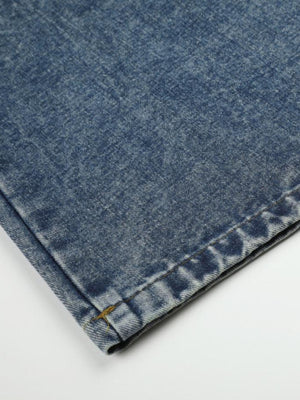 Studded strap barrel jeans – hem close-up | XoKool