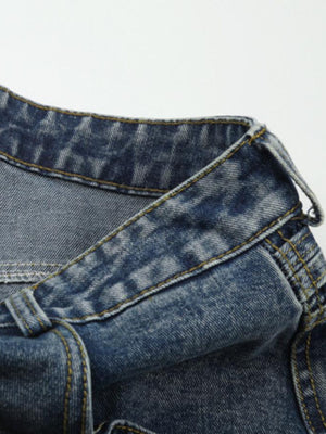 Studded strap barrel jeans – waistband inside close-up | XoKool