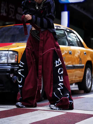 Patchwork pants – On model, front, street | XoKool