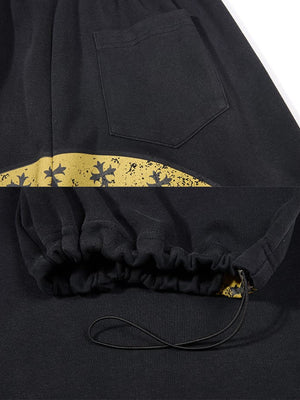 Back Graphic Sweatpants – back pocket and hem toggle close-up | XoKool