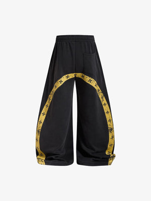 Back Graphic Sweatpants – Black, back flat | XoKool
