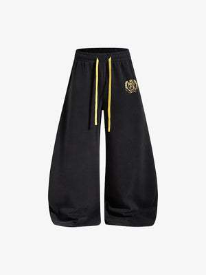 Back Graphic Sweatpants – Black, front flat | XoKool