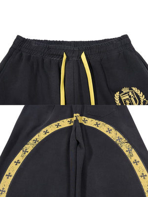 Back Graphic Sweatpants – drawstring, crest and back graphic close-up | XoKool