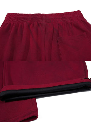 Back Graphic Sweatpants – Red back waist and hem close-up | XoKool