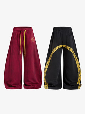 Back Graphic Sweatpants – Red front and Black back flat | XoKool
