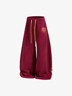 Back Graphic Sweatpants – Red, front flat alt | XoKool