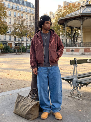 Thorn print zip up hoodie – street photo | XoKool