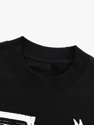 Collage long sleeve tee – Black, inner neck close-up | XoKool