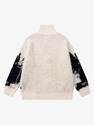 Street Subculture Angel Jacquard Cardigan Sweater - thumbnail 4