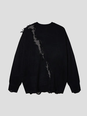 Vintage Street Distressed Ripped Knit Sweater - thumbnail 4