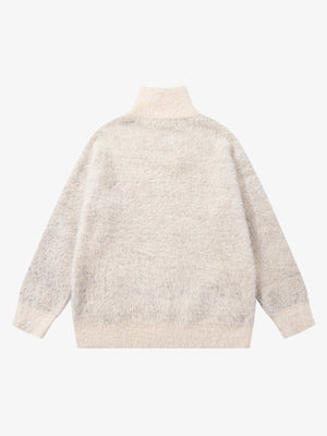 Street Spider And Butterfly Patterns Fluffy Zipper Sweater - thumbnail 3