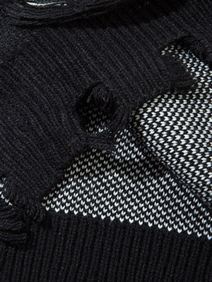 Retro Distressed Zipper Sweater - thumbnail 9
