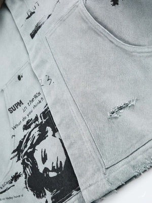 Vintage Washed Distressed Barn Work Jacket - thumbnail 7