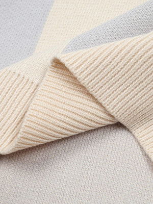 Vertical Striped Colorblock Lapel Sweater - thumbnail 7