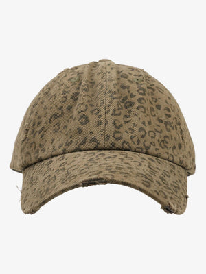 Vintage Leopard Print Distressed Baseball Cap - thumbnail 4
