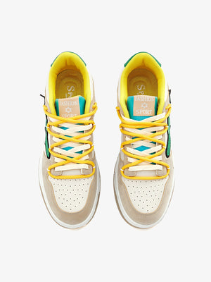 Zapatillas skate beige con parche de cactus – par, vista superior | XoKool