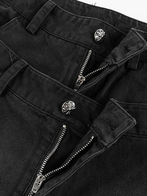 Camo jacket and jeans set – double zip fly and buttons close-up | XoKool