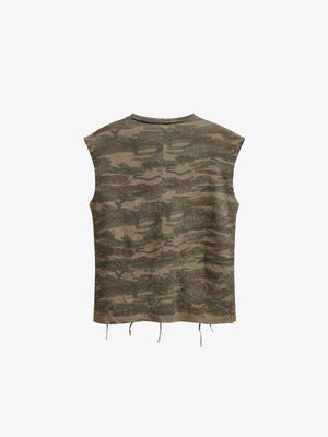 Camiseta sin mangas de camuflaje con número estampado – Camuflaje, vista trasera | XoKool