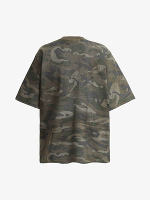 Woodland Camo T-Shirt with Photo Patch Graphics – Camo, back view | XoKool