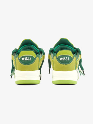 Lime green skate sneakers – Green, heel view | XoKool