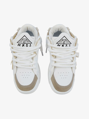 Lime green skate sneakers – Cream, top view | XoKool