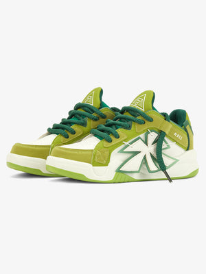 Lime green skate sneakers – detail view | XoKool