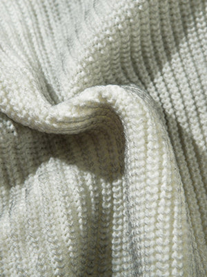 Ribbed Knit Dirty Dyed Embroidery Cross Sweater - thumbnail 3