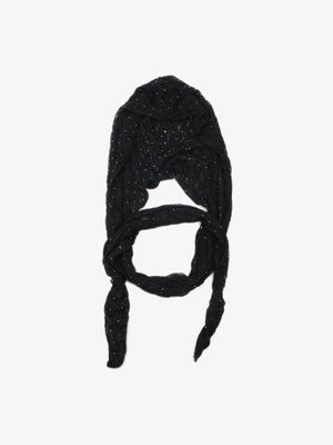 Vintage Lace Hollow Crochet Long Strap Headscarf Hat - thumbnail 3
