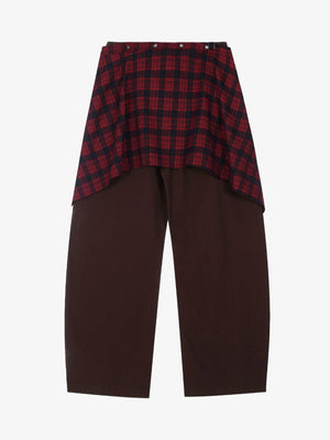 Plaid Decorative Patchwork Loose Pants - thumbnail 10
