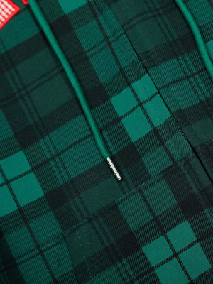 Retro Plaid Patch Embroidered Cardigan Hooded Sweatshirt - thumbnail 6