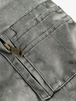 Retro Utility Nylon Patchwork Bomber Jacket - thumbnail 6