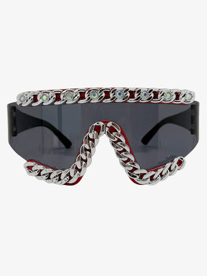 Shield Sonnenbrille – Rot / Dunkelgrau, Vorderansicht | XoKool