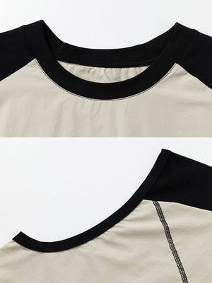 Camiseta sin mangas color block – Crema, detalle del escote y la sisa | XoKool