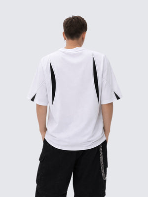 Color block sport tee – White, on model back | XoKool