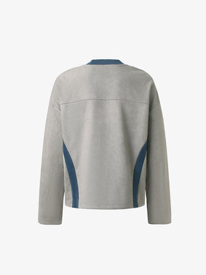 Contrast panel racing shirt – Grey/blue back flat lay | XoKool