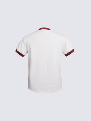 Contrast ringer tee – White, back | XoKool