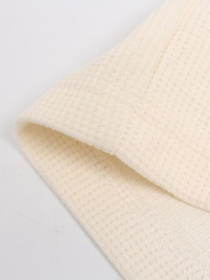 Cremefarbenes Waffel-Longsleeve mit Camo-Ärmeln – Waffelsaum im Detail | XoKool