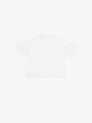 Cropped Boxy T-Shirt mit Western-Stern-Grafik – Weiß, Rückansicht | XoKool