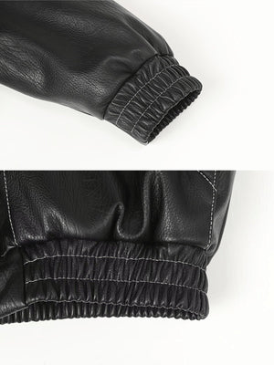 Kunstlederjacke mit Fellkapuze – elastischer Bund und Saum im Detail | XoKool