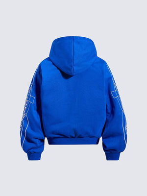 Skeleton Zip Hoodie – Königsblau, Rückansicht | XoKool