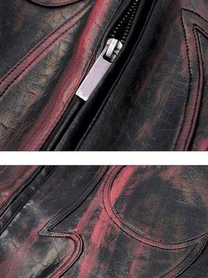 Studded racer jacket – zip and seam close-up | XoKool