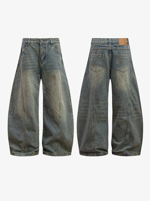 Jeans curvos – vista frontal y trasera en plano | XoKool