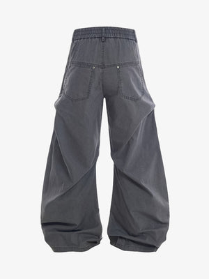 Vintage Distressed Pleated Barrel Pants - thumbnail 4