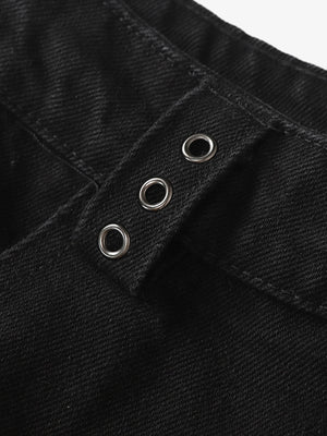 Two tone baggy jeans – grommet close-up | XoKool