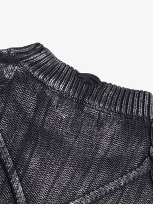 Paint Spray Hole Cable Crewneck Sweater - thumbnail 6