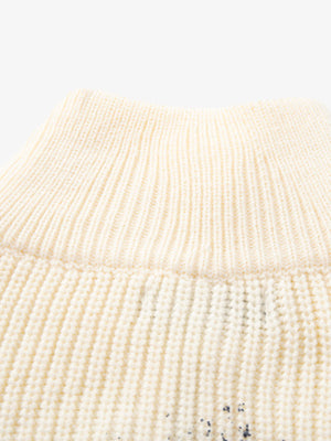 Ink-Splashed Butterfly Jacquard Zip Knit Sweater - thumbnail 7