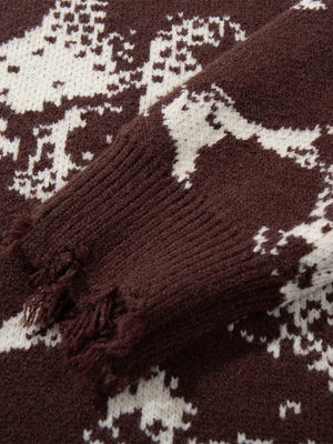 Dark Street Skull Frayed Hem Sweater - thumbnail 10